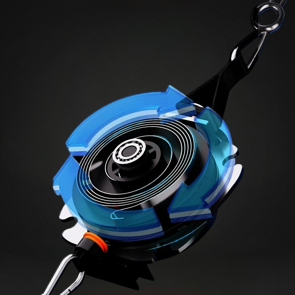 GYMFINDSHUB portable resistance cable system internal mechanism showing durable tension coil and smooth cable retraction