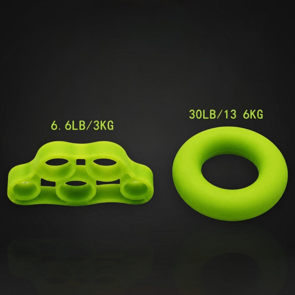 GYMFINDSHUB lime green silicone finger stretcher and grip ring for hand strength training and recovery